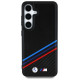 BMW Leather Tricolor Crossing Stripes MagSafe Case for Samsung Galaxy S25 - Black