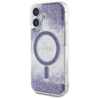 Guess HC Resin Bottom Glitter MagSafe case for iPhone 16 - purple