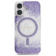 Guess HC Resin Bottom Glitter MagSafe case for iPhone 16 - purple