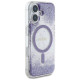 Guess HC Resin Bottom Glitter MagSafe case for iPhone 16 - purple