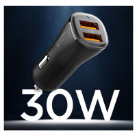 Spigen Essential EV302 30W 2-Port USB-A Car Charger - Black