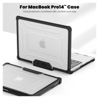 Tech-Protect SmartShell Pro case for Macbook Pro 14 M1 / M2 / M3 / M4 / M5 2021-2025 - black and transparent