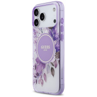 Guess IML Flower & Tonal Circle MagSafe case for iPhone 17 Pro Max - purple