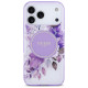Guess IML Flower & Tonal Circle MagSafe case for iPhone 17 Pro Max - purple