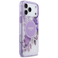 Guess IML Flower & Tonal Circle MagSafe case for iPhone 17 Pro Max - purple