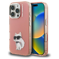 Karl Lagerfeld IML Aquarelle Choupette & Logo Case for iPhone 16 Pro Max - Pink
