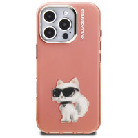 Karl Lagerfeld IML Aquarelle Choupette & Logo Case for iPhone 16 Pro Max - Pink