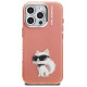 Karl Lagerfeld IML Aquarelle Choupette & Logo Case for iPhone 16 Pro Max - Pink