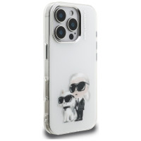 Karl Lagerfeld IML Aquarelle Karl & Choupette & Logo Case for iPhone 16 Pro Max - White