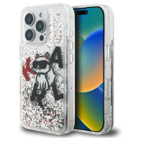 Karl Lagerfeld Liquid Glitter Choupette Logo Case for iPhone 16 Pro - Clear