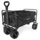 Wozinsky WZP-100 beach, tourist, garden trolley, durable, wide wheels, with safety net up to 100 kg - black