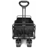 Wozinsky WZP-100 beach, tourist, garden trolley, durable, wide wheels, with safety net up to 100 kg - black