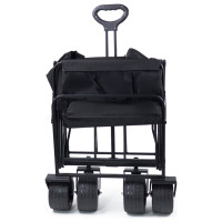 Wozinsky WZP-100 beach, tourist, garden trolley, durable, wide wheels, with safety net up to 100 kg - black