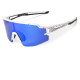 Rockbros Polarized Cycling Glasses with UV Protection and Corrective Insert Blue Lenses - White