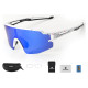 Rockbros Polarized Cycling Glasses with UV Protection and Corrective Insert Blue Lenses - White