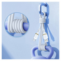 Dudao L25L USB-A - Lightning Cable 1m 30W with Soft Silicone Braid - White