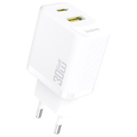 Dudao A27TEU PD 30W GaN USB-A USB-C Wall Charger - White