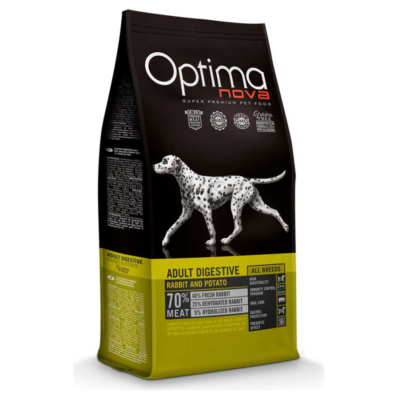 Optimanova Adult Digestive GF Rabbit & Potato 2 kg