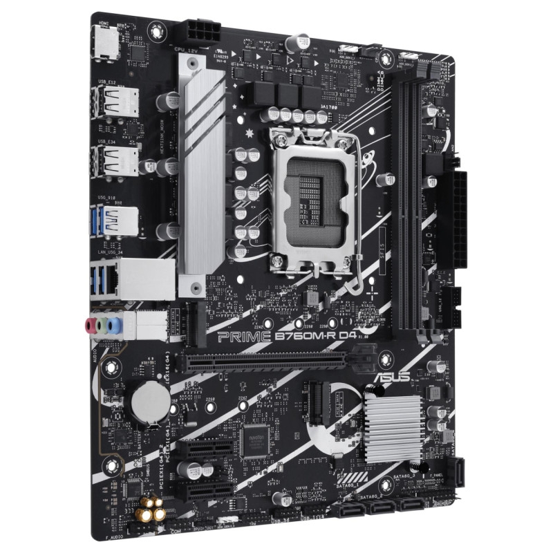 Asus Mainboard|ASUS|Intel B760 Express|LGA1700|Micro-ATX|Memory DDR4|Memory slots 2|2xPCI-Express 4.0 1x|1xPCI-Express 4.0 16x|2xM.2|1x15pin D-sub|1xHDMI|4xUSB 2.0|4xUSB 3.2|1xOptical S/PDIF|3xAudio port|PRIMEB760M-RD4