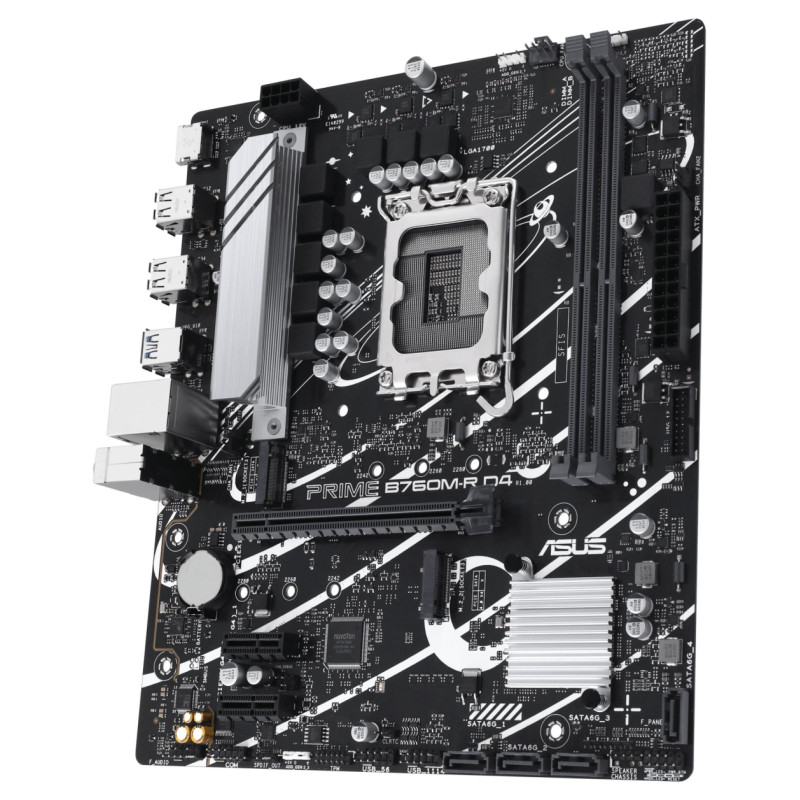 Asus Mainboard|ASUS|Intel B760 Express|LGA1700|Micro-ATX|Memory DDR4|Memory slots 2|2xPCI-Express 4.0 1x|1xPCI-Express 4.0 16x|2xM.2|1x15pin D-sub|1xHDMI|4xUSB 2.0|4xUSB 3.2|1xOptical S/PDIF|3xAudio port|PRIMEB760M-RD4