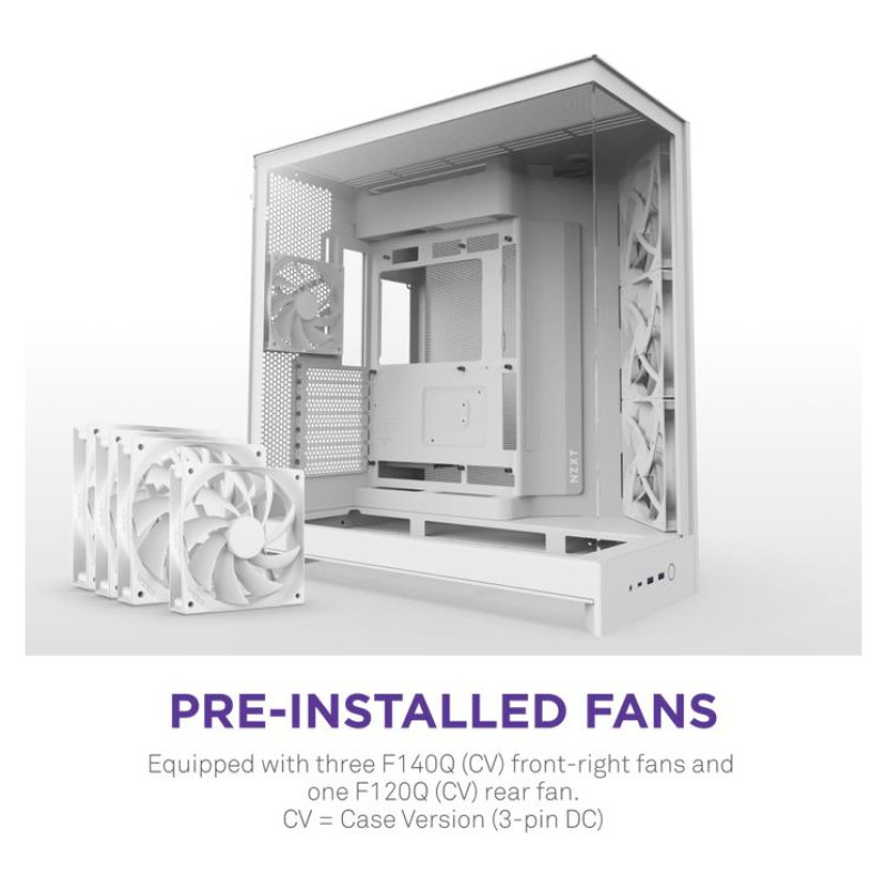 Nzxt Case|NZXT|ATX/micro ATX/Mini-ITX/EATX|White|Midi Tower|PC|CM-H92FW-01