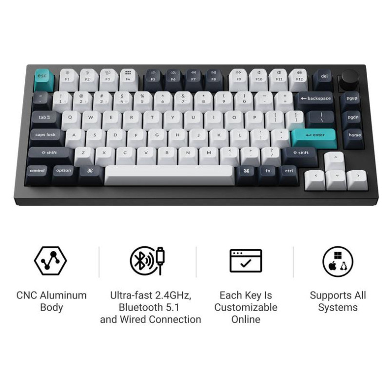Keychron KEYBOARD WRL Q1 MAX RGB/CARBON BLACK Q1M-M4 KEYCHRON