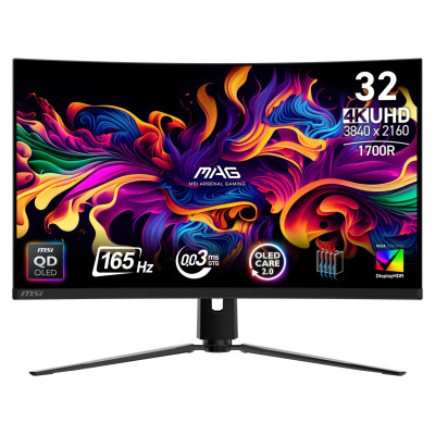 MSI Monitor|MSI|MAG 321CUP QD-OLED|31.5"|Gaming/Curved/4K|Panel QD-OLED|3840x2160|16:9|165 Hz|0.03 ms|MAG321CUPQD-OLED