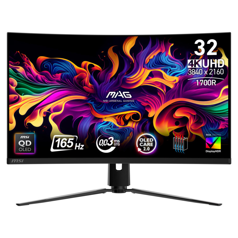 MSI Monitor|MSI|MAG 321CUP QD-OLED|31.5"|Gaming/Curved/4K|Panel QD-OLED|3840x2160|16:9|165 Hz|0.03 ms|MAG321CUPQD-OLED