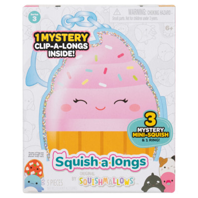 Squishmallows CLIP-A-LONGS 3 figūriņas necaurspīdīgā iepakojumā, 2,5&nbsp;cm