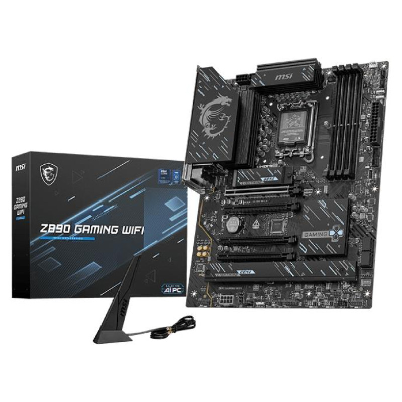 MSI Mainboard|MSI|Intel Z890|LGA 1851 (Socket V1)|ATX|RAM DDR5-SDRAM|4xSlots|Wi-Fi Yes|Bluetooth Yes|3xNumber of M.2 (M) slots|Z890GAMINGWIFI
