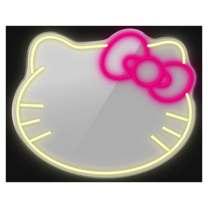 Manta MASNL129WH  Style Neon Lights Cat With A Bow LED Neon Mirror