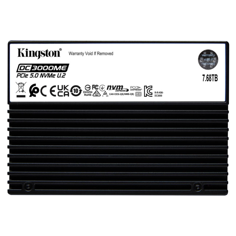 Kingston SSD|KINGSTON|SSD series DC3000ME|7.68TB|NVMe|NAND flash technology 3D TLC|Write speed 10000 MBytes/sec|Read speed 14000 MBytes/sec|Form Factor U.2|TBW 14.016 TB|MTBF 2000000 hours|SEDC3000ME/7T6