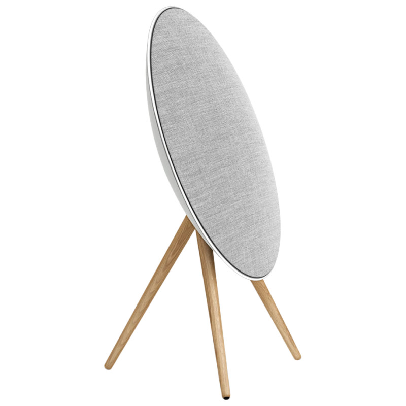 Bang & Olufsen Beosound A9 5th Gen Speaker Natural Alu (Back Grey Mist/Cover Kvadrat Light Grey/Legs Oak)