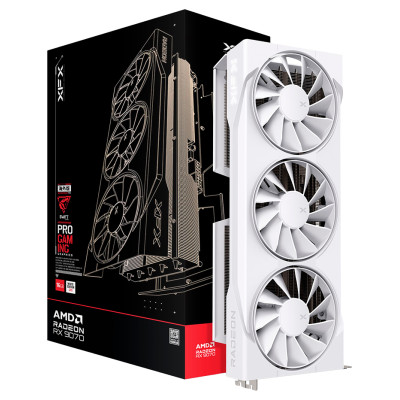 XFX Swift AMD Radeon RX 9070 OC White Triple Fan Gaming Edition with 16GB GDDR6 HDMI 3xDP, AMD RDNA 4