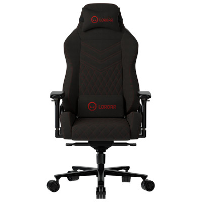 Lorgar Ace 422, Gaming chair, Anti-stain durable fabric, 1.8 mm metal frame, multiblock mechanism, 4D armrests, 5 Star aluminium base, Class-4 gas lift, 75mm PU casters, Black + red