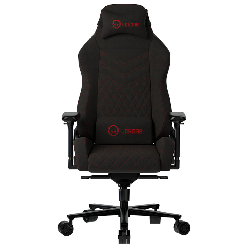 Lorgar Ace 422, Gaming chair, Anti-stain durable fabric, 1.8 mm metal frame, multiblock mechanism, 4D armrests, 5 Star aluminium base, Class-4 gas lift, 75mm PU casters, Black + red