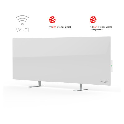 Aeno Premium Eco Smart Heater, 700W, Tempered glass, Infrared+convection heating type, Plug type: Europe (E/F type), WHITE