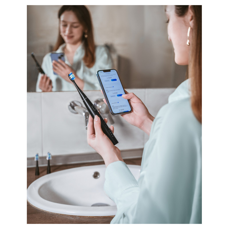 Aeno SMART Sonic Electric toothbrush, DB2S: Black, 4modes +8 smart, wireless charging, 46000rpm, 90 days without charging, IPX7