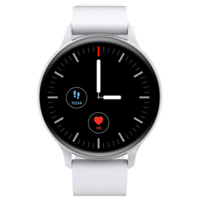 Canyon Badian SW-68, Smartwatch, Realtek 8762CK, 1.28''TFT 240x240px; RAM : 160KB,  Lithium-ion polymer battery, 3.7V 190mAh Include, Silver Zinc alloy middle frame + plastic bottom case+ white Silicone strap + silver strap buckle, 44.9x 10.9mm,
