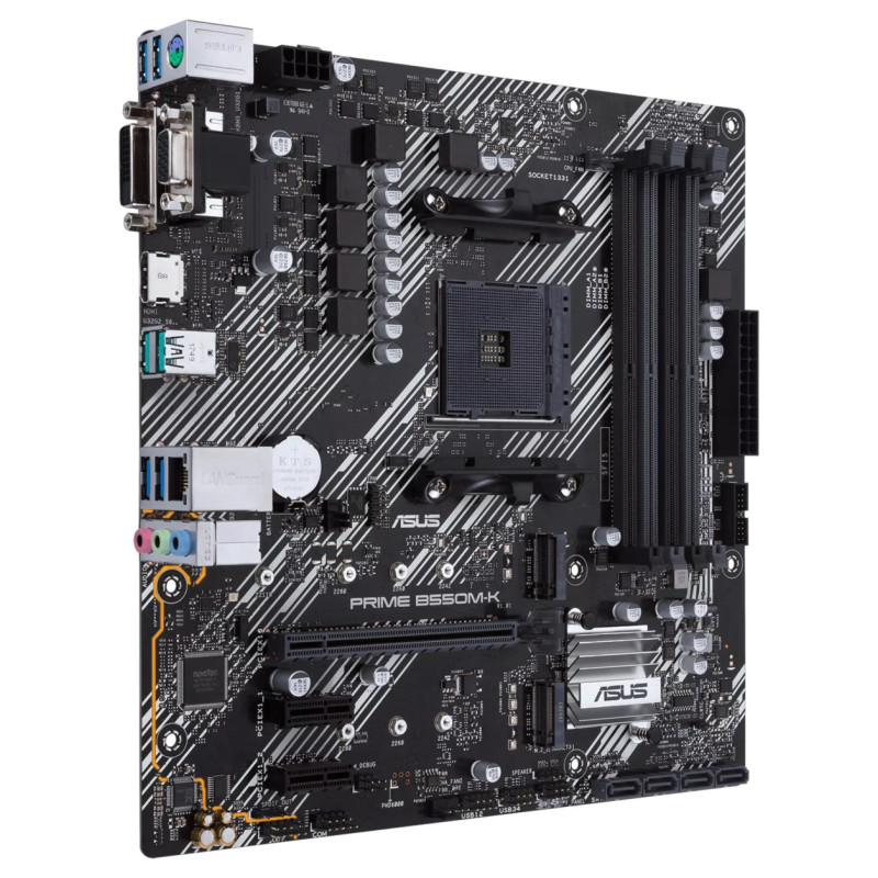 Asus Mainboard|ASUS|AMD B550|SAM4|MicroATX|2xPCI-Express 3.0 1x|2xM.2|1xPCI-Express 4.0 16x|Memory DDR4|Memory slots 4|1x15pin D-sub|1xDVI|1xHDMI|6xUSB 3.2|1xPS/2|1xRJ45|3xAudio port|PRIMEB550M-K