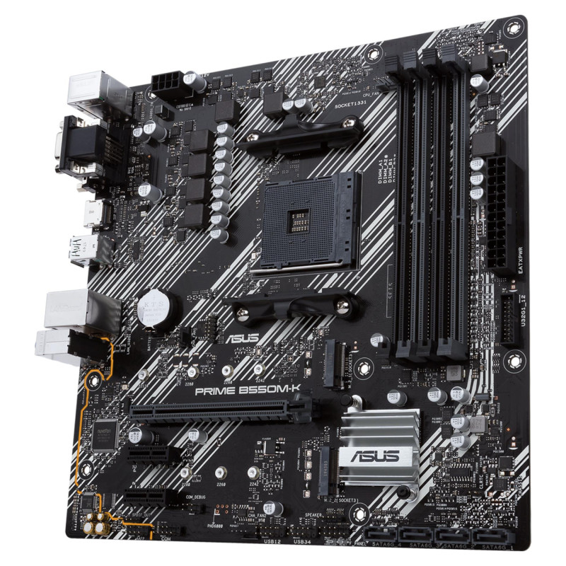 Asus Mainboard|ASUS|AMD B550|SAM4|MicroATX|2xPCI-Express 3.0 1x|2xM.2|1xPCI-Express 4.0 16x|Memory DDR4|Memory slots 4|1x15pin D-sub|1xDVI|1xHDMI|6xUSB 3.2|1xPS/2|1xRJ45|3xAudio port|PRIMEB550M-K