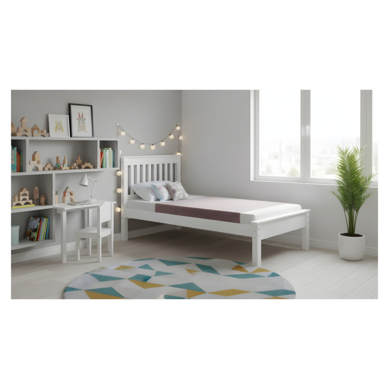 Emis Bērnu gulta "Gamma Junior" 70x160 / Balts + pelēks (RAL 7040) / Jā