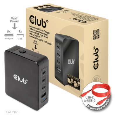 Club3D MOBILE TRAVEL CHARGER USB-C/140W GAN CAC-1917 CLUB3D