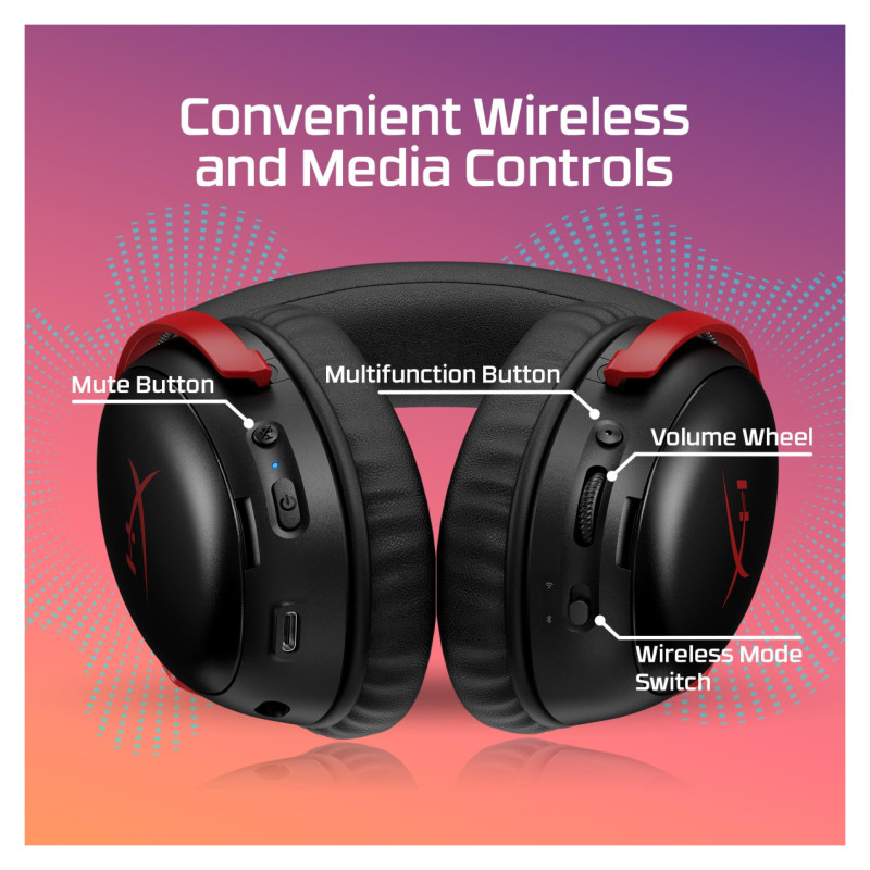 Hyperx HEADSET HYPERX CLOUD III S WRL/WL BLK-RED GAM A59Z0AA HYPERX