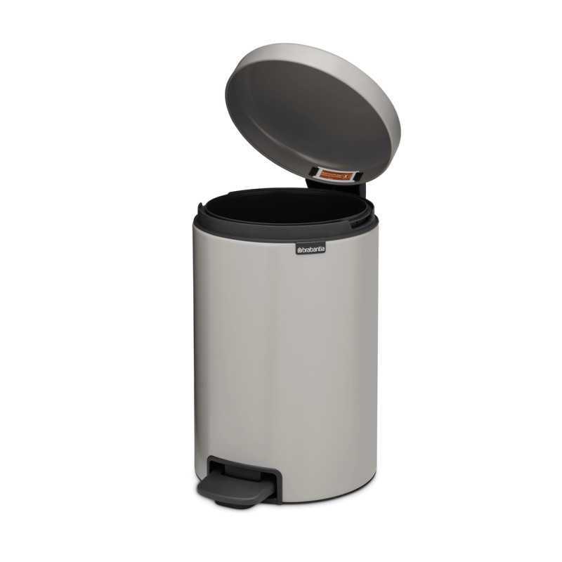 Brabantia atkritumu tvertne ar pedāli NewIcon, 12 l, Soft Grey - 252303