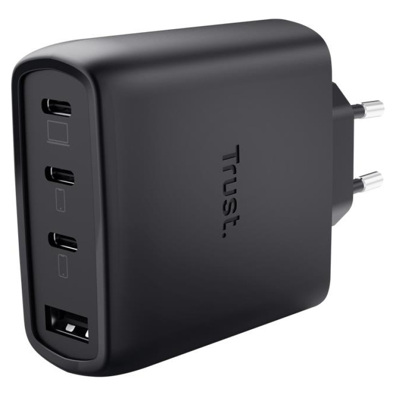 Trust MOBILE CHARGER WALL MAXO 65W/4-PORT GAN BLACK 26067 TRUST