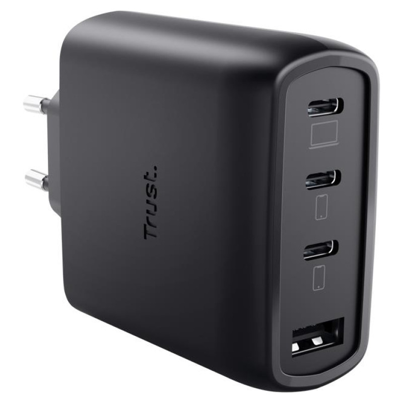 Trust MOBILE CHARGER WALL MAXO 65W/4-PORT GAN BLACK 26067 TRUST