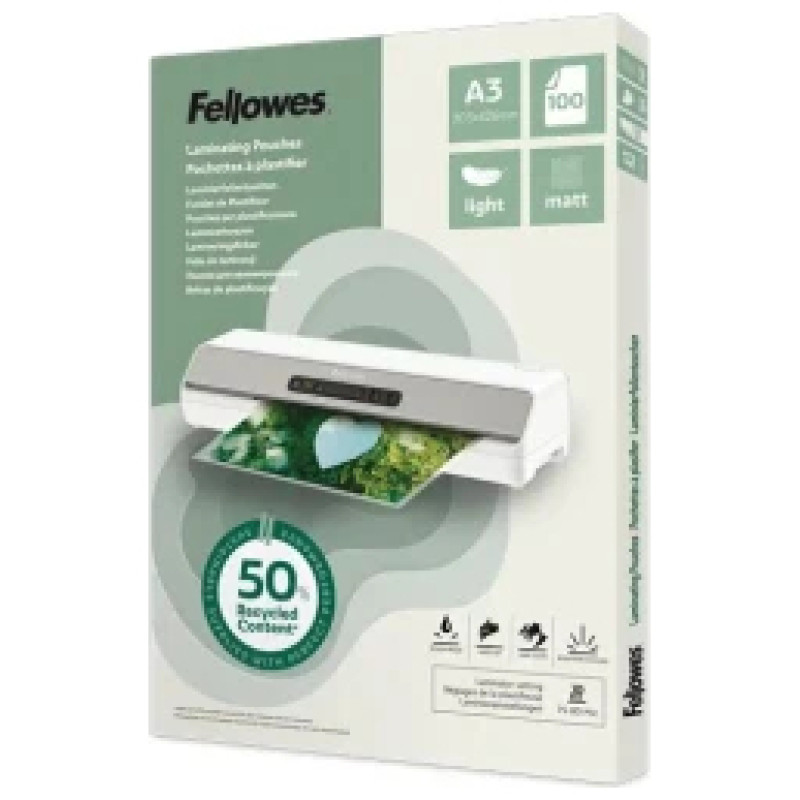Fellowes Laminē&scaron;anas plēves Fellowes Eco 100gab Matte A3