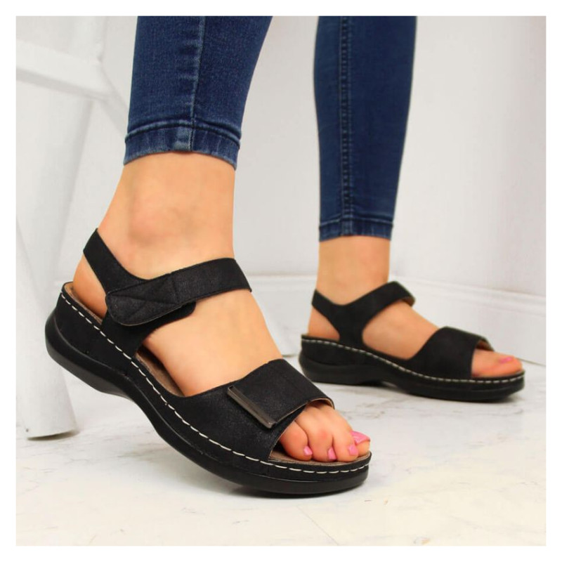 Inny eVento W EVE223D black wedge sandals (38)