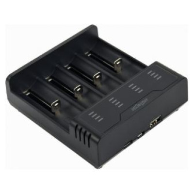 Gembird Bateriju lādētājs Gembird USB 4-slot Ni-MH + Li-ion Fast Battery Charger Black
